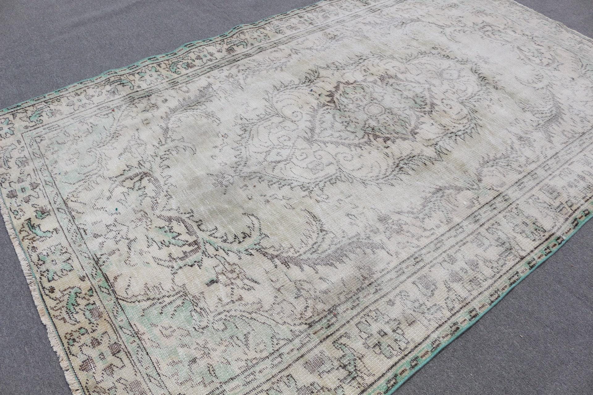 6×9,4 ft Rug, Large Vintage Rug, Gray Southwestern Rug