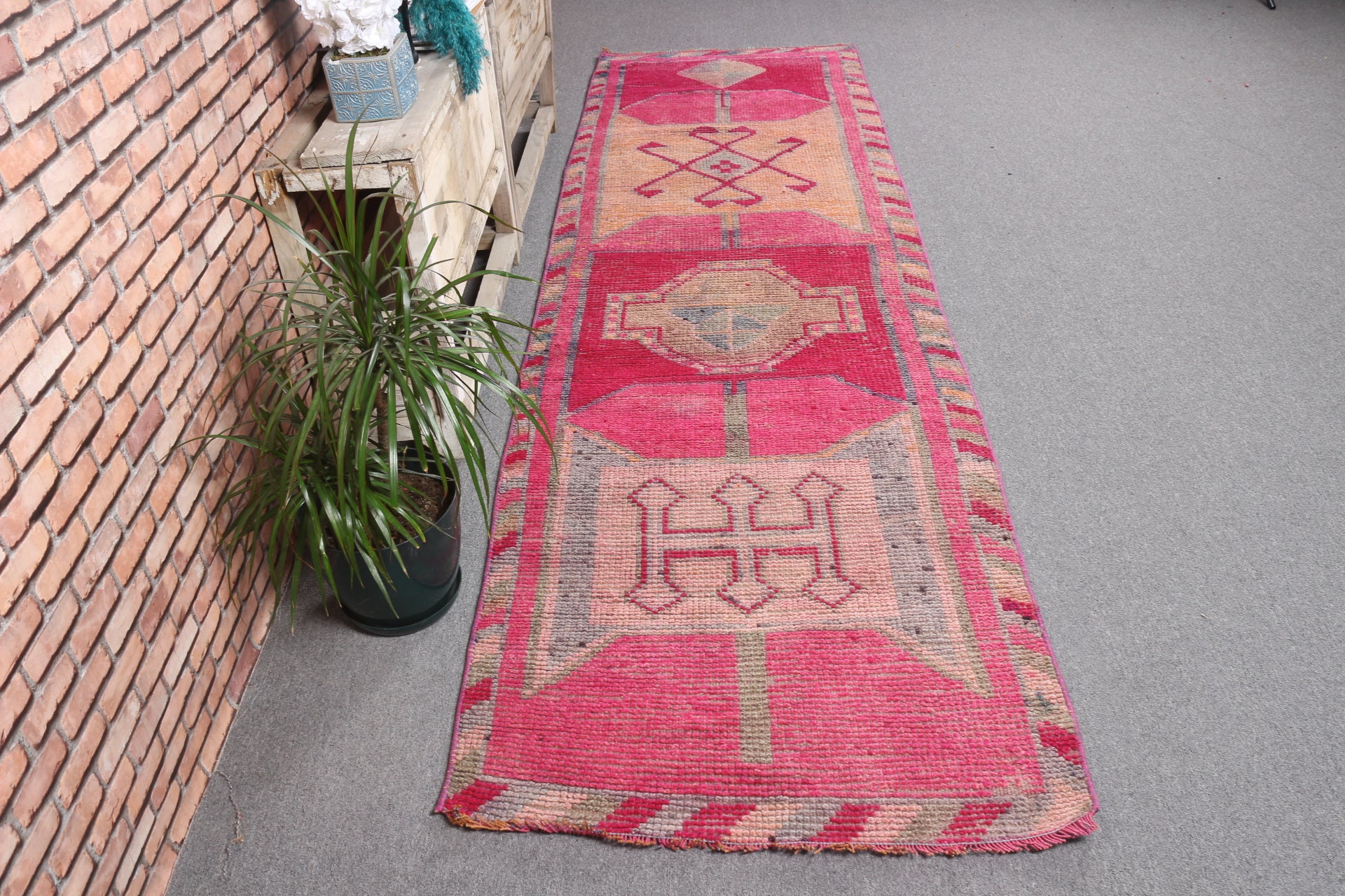 Vintage Rug, 2.9x10.1 ft Runner Rug, Old Rug, Cool Rug, Floor Rugs, Turkish Rug - Picture 3 of 10