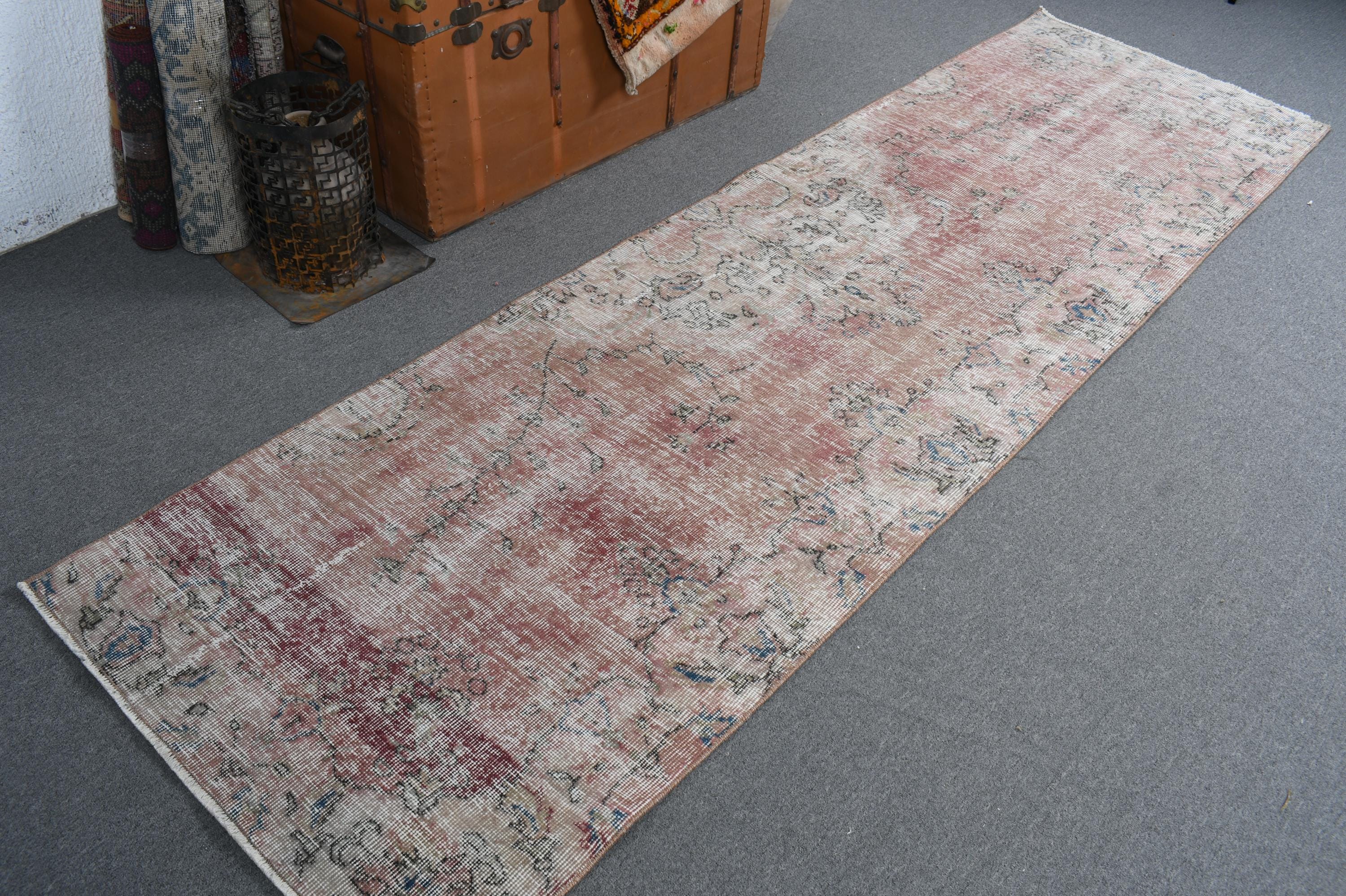 Vintage Turkish Rug 2,8×9,4 ft (85×287 cm), Red Blue Ombré Rug