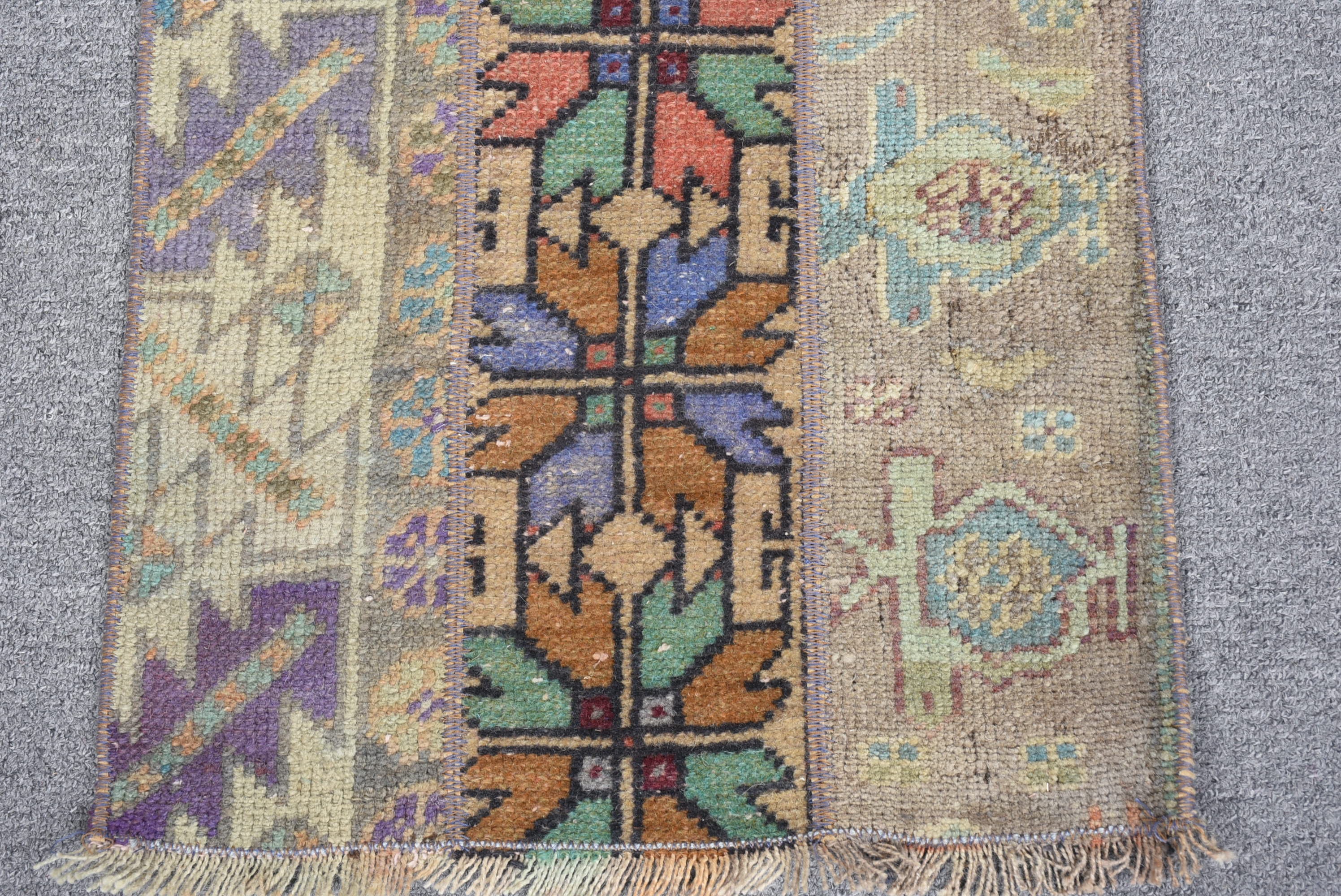 1.3x3.4 Ft Small Rugs, Vintage Rug, Colorful Rug, Turkish Rug, Bedroom 